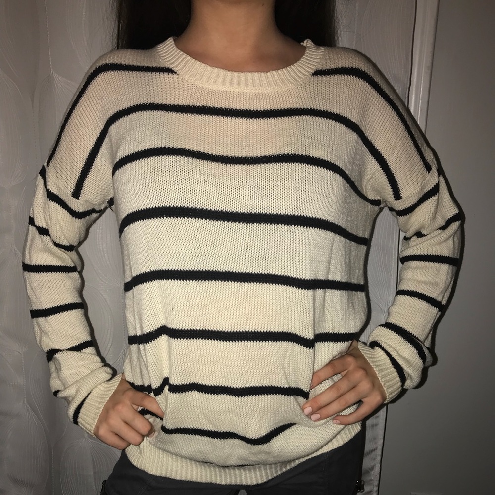 Black and white striped sweater